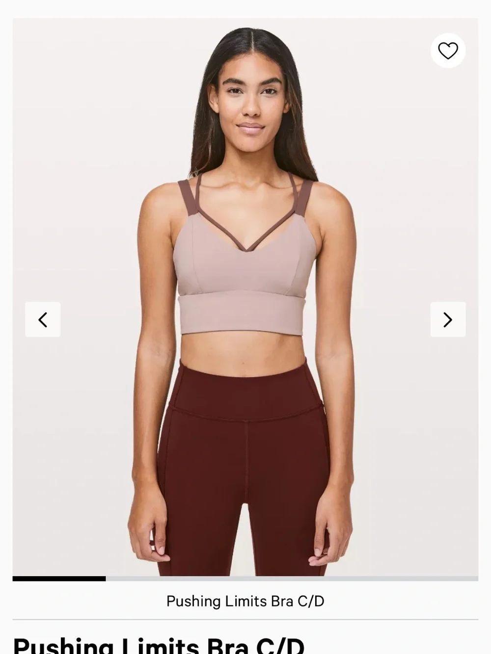 Lululemon pushing limits bra size 4